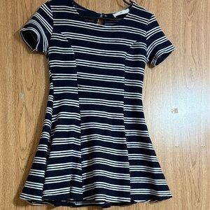 Infinity Raine Navy and white Striped Dress size small.